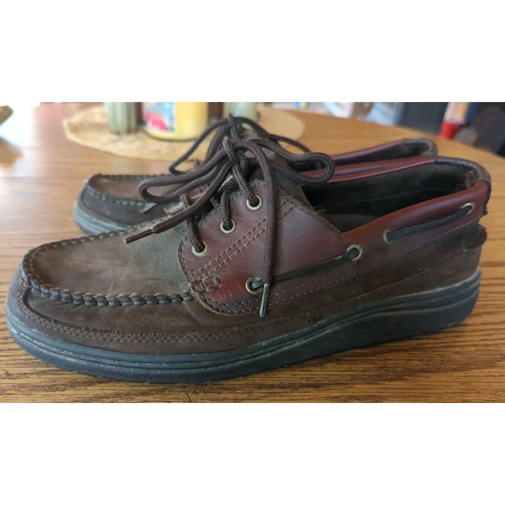 Traction By Streetcars Shoes Mens Boat/Casual Slip On Brown Leather 10.5‎ W